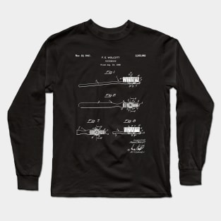 Toothbrush Patent - Bathroom Art - Black Chalkboard Long Sleeve T-Shirt